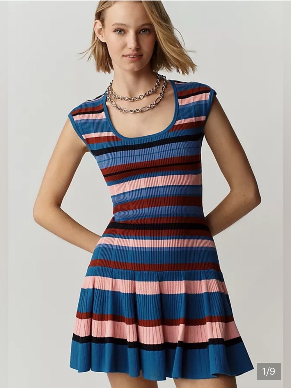 Anthropologie Maeve Beca Ribbed Sweater Fit & Flare Mini Dress. Size XL. NWT.